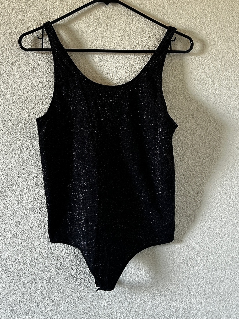 Sophia Black Sparkle Bodysuit Snap Crotch Dressy Party Dark Women’s Large